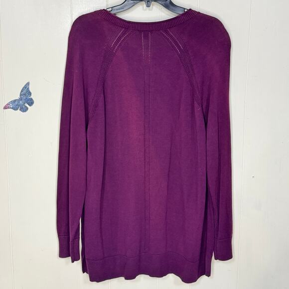 Talbots Womens Cardigan Sweater Size XL Purple Layering Lagenlook Capsule Cozy - Picture 5 of 10